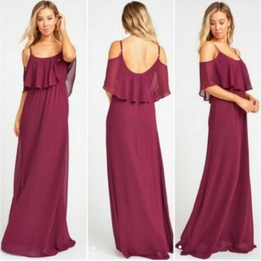 SMYM Caitlin Ruffle Red Maxi Dress